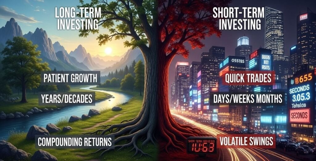 Compared to long-term investments, short-term investments involve less risk, greater returns, and less guidance.
Major Long-term and Short-term Investing Differences.